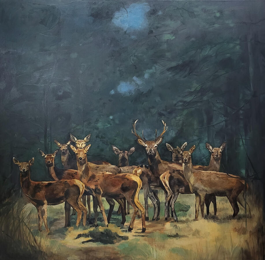 VERKOCHT Roedel, 150 x 150 cm, olieverf op doek