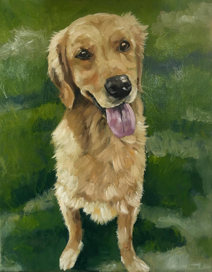 in opdracht: Ollie, 30x40 cm, olieverf op doek
