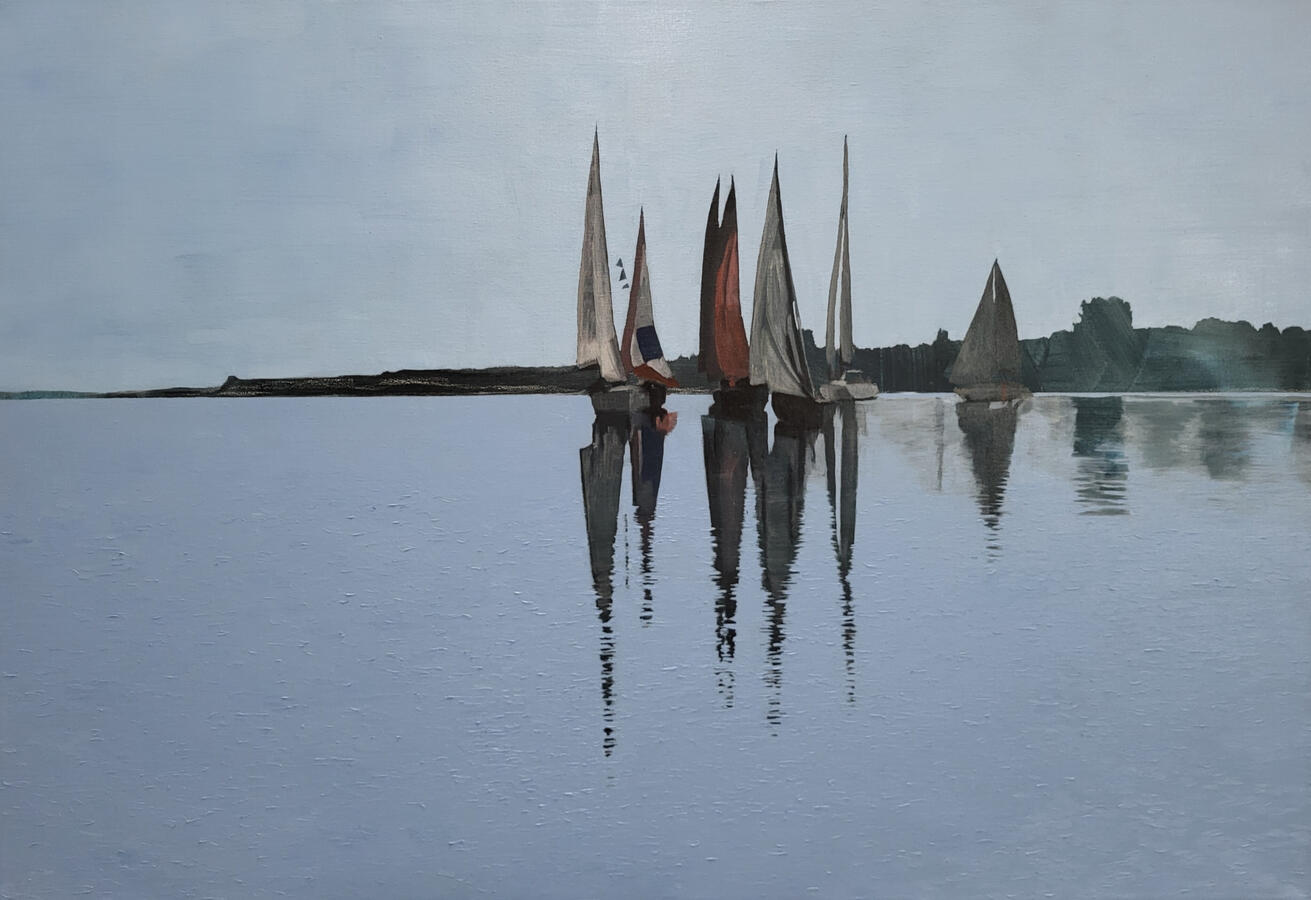 Zeilreflectie, 129,5 x 90 cm, olieverf op doek, €1100,-