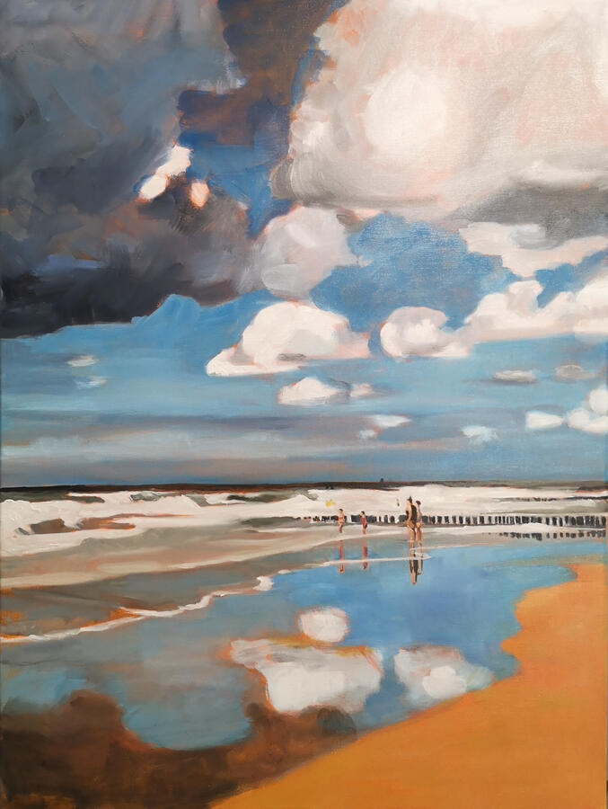strand Domburg, 60x80 cm, olieverf op doek, € 700,- verkocht