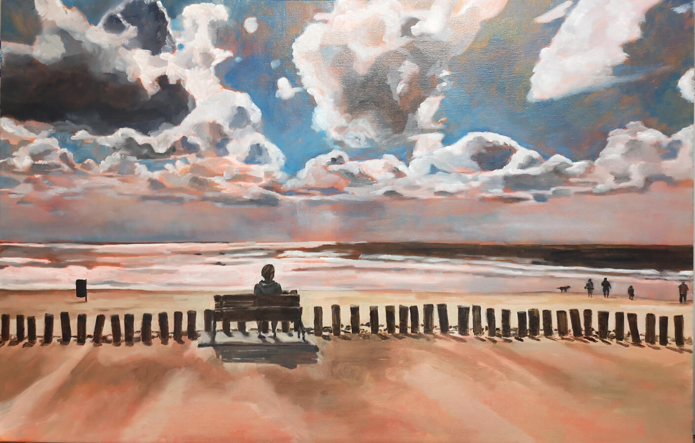 Strand bij Zoutelande, 75x115cm, olieverf op doek, € 800,-