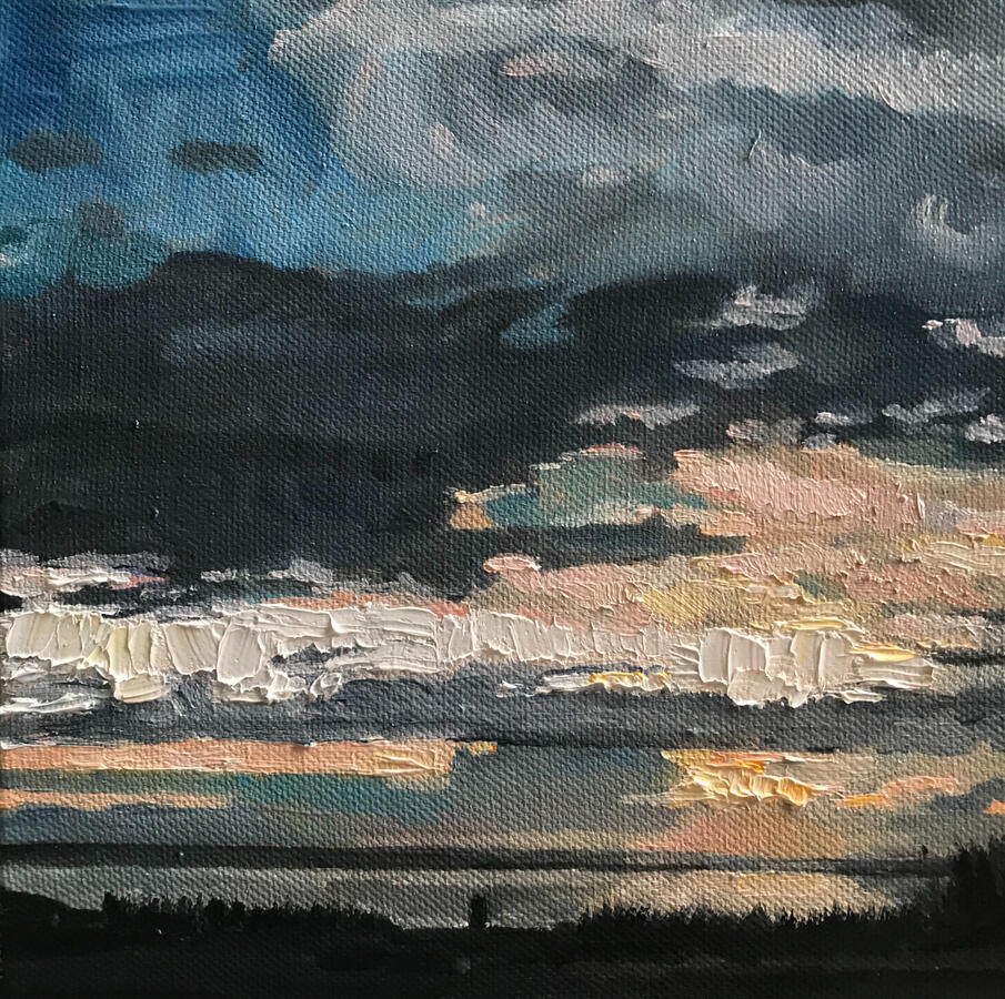 Workum, 20x20 cm, olieverf op doek, €250,-