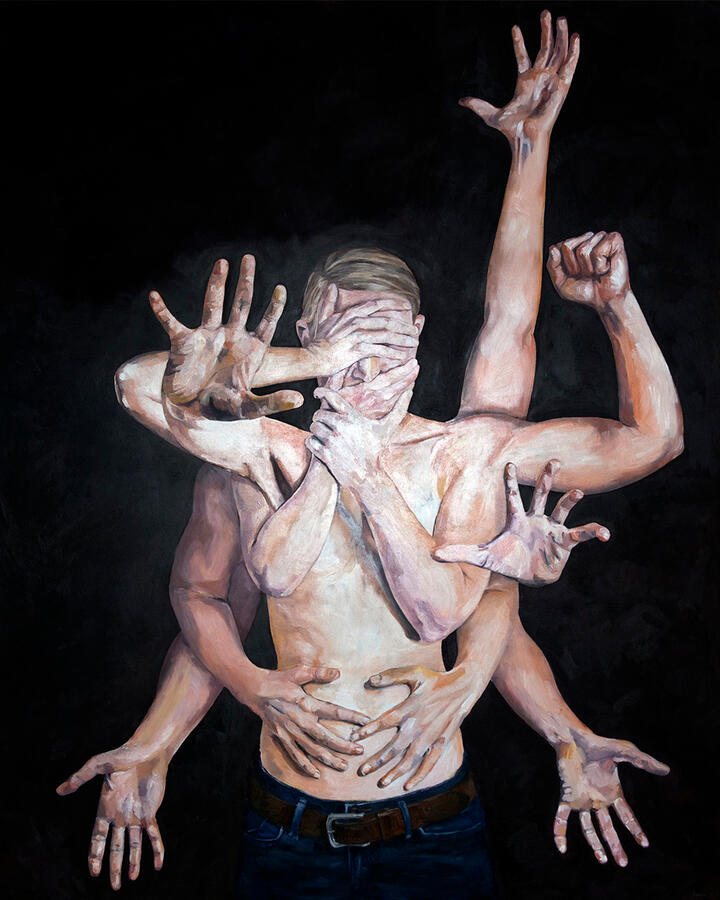 &#39;da vinci&#39;, 122x150cm, olieverf op mdf, €1850,- Ook verkrijgbaar als Print op Canvas, 50x65cm, €35,-