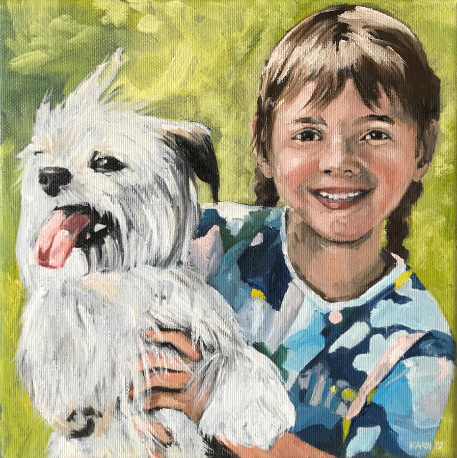 Defne, olieverf op doek, 20 x 20 cm, in opdracht