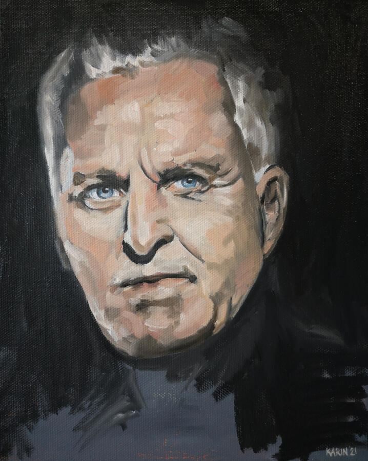 Peter R. de Vries, 20x30cm, te verkrijgen als print op A4 (€25,-) of A3 (€30,-) 275gr papier. De winst gaat naar de Stichting van Peter R. de Vries.