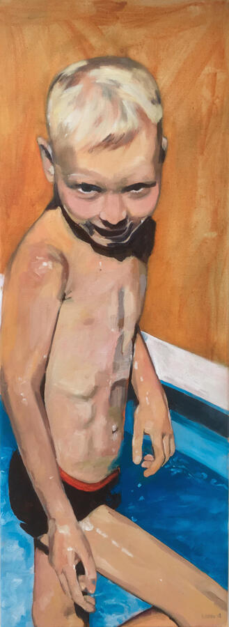 Rogier, 30x80cm, olieverf op doek, € 400,-