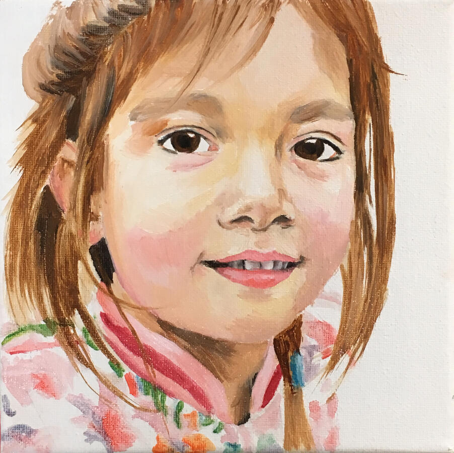 Elise, 20x20, olieverf op doek, verkocht