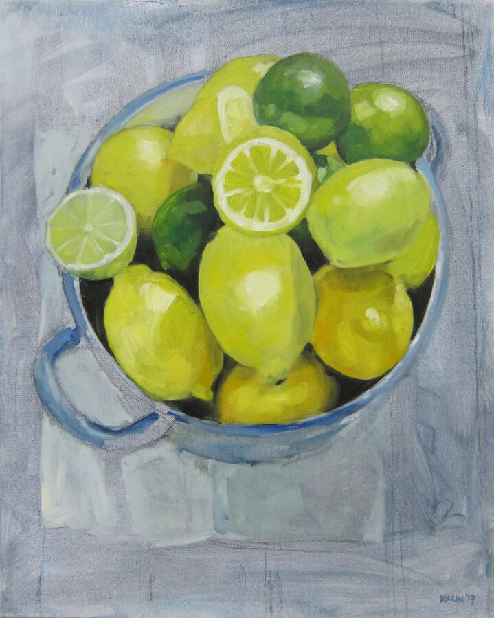 Citroen en limoen, 40x50cm, olieverf op doek, € 350,-