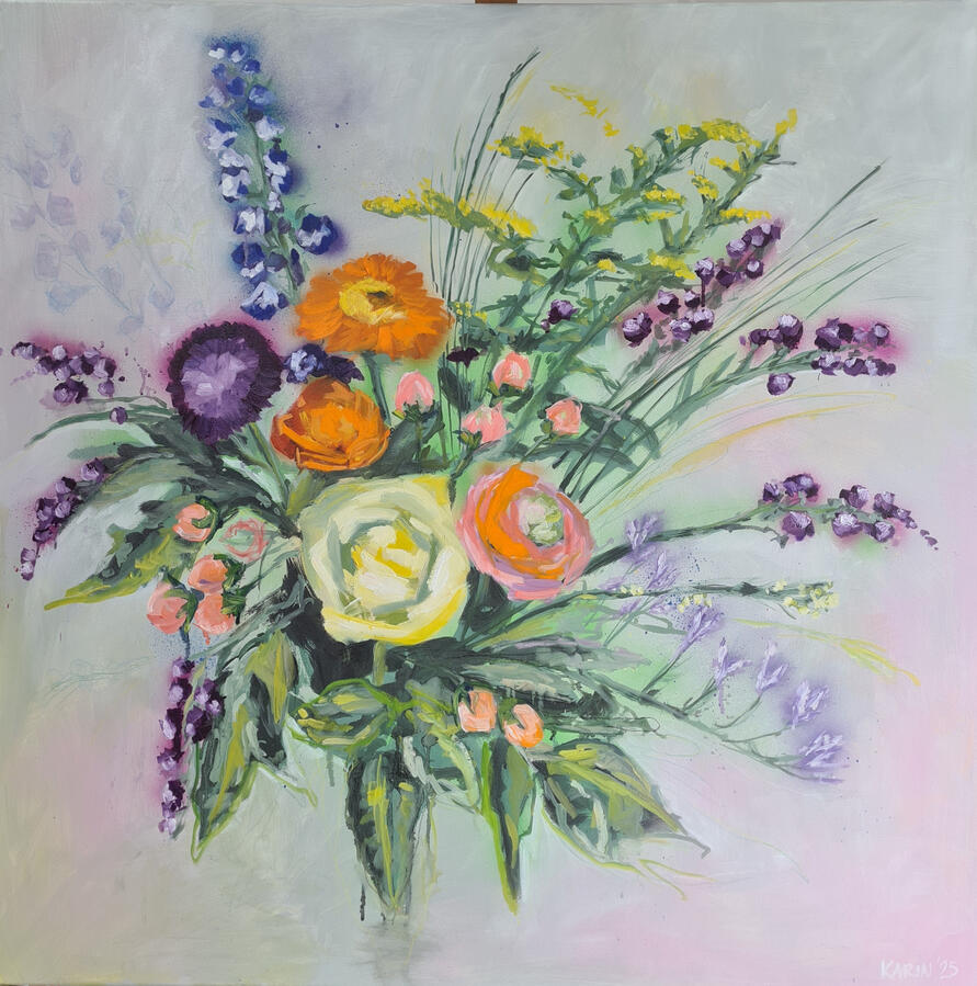 Voorjaar, 100 x 100 cm, olieverf op doek, €950,-