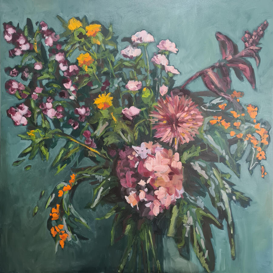 Herfstboeket 1, 100 x 100 cm, €950,-