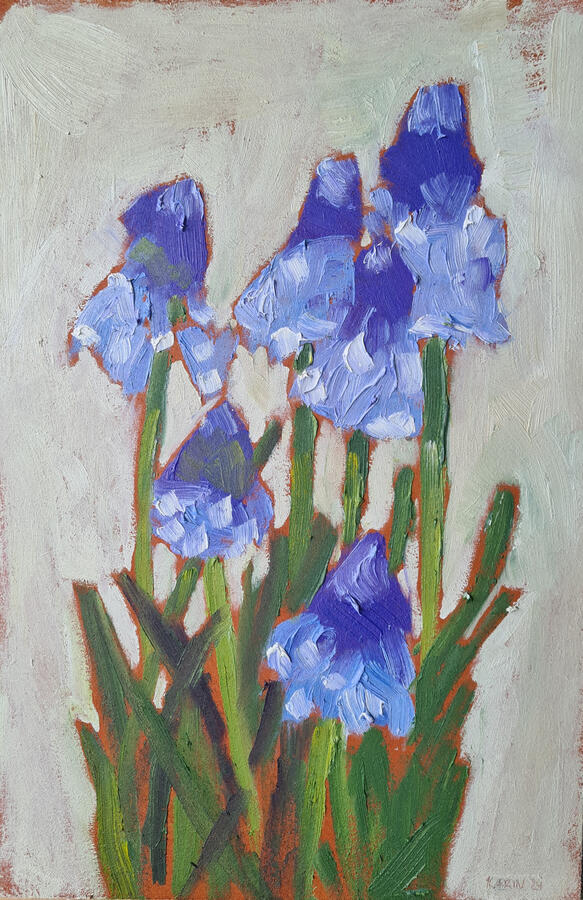 Blauwe druifjes, olieverf op paneel, 20 x 30 cm, €100,-